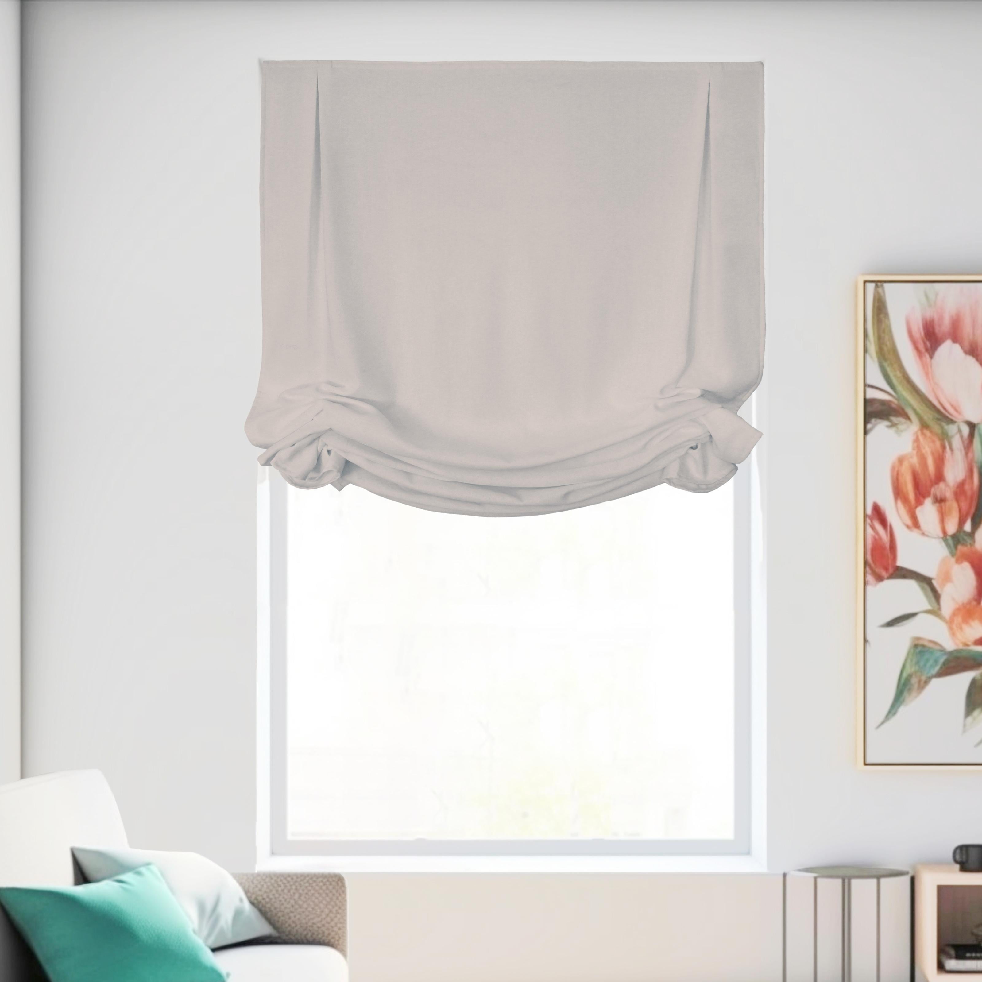 Chicology Cordless Roman Shades, Light Gray (Tulip), 27"W X 64"H