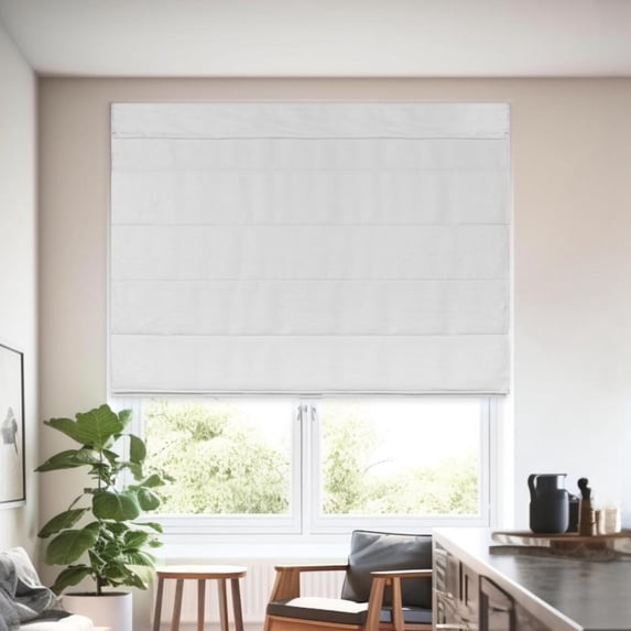 Chicology Cordless Roman Shades, White (Textured), 39"W X 64"H