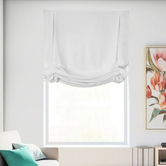 Chicology Cordless Roman Shades, White (Tulip), 23"W X 64"H