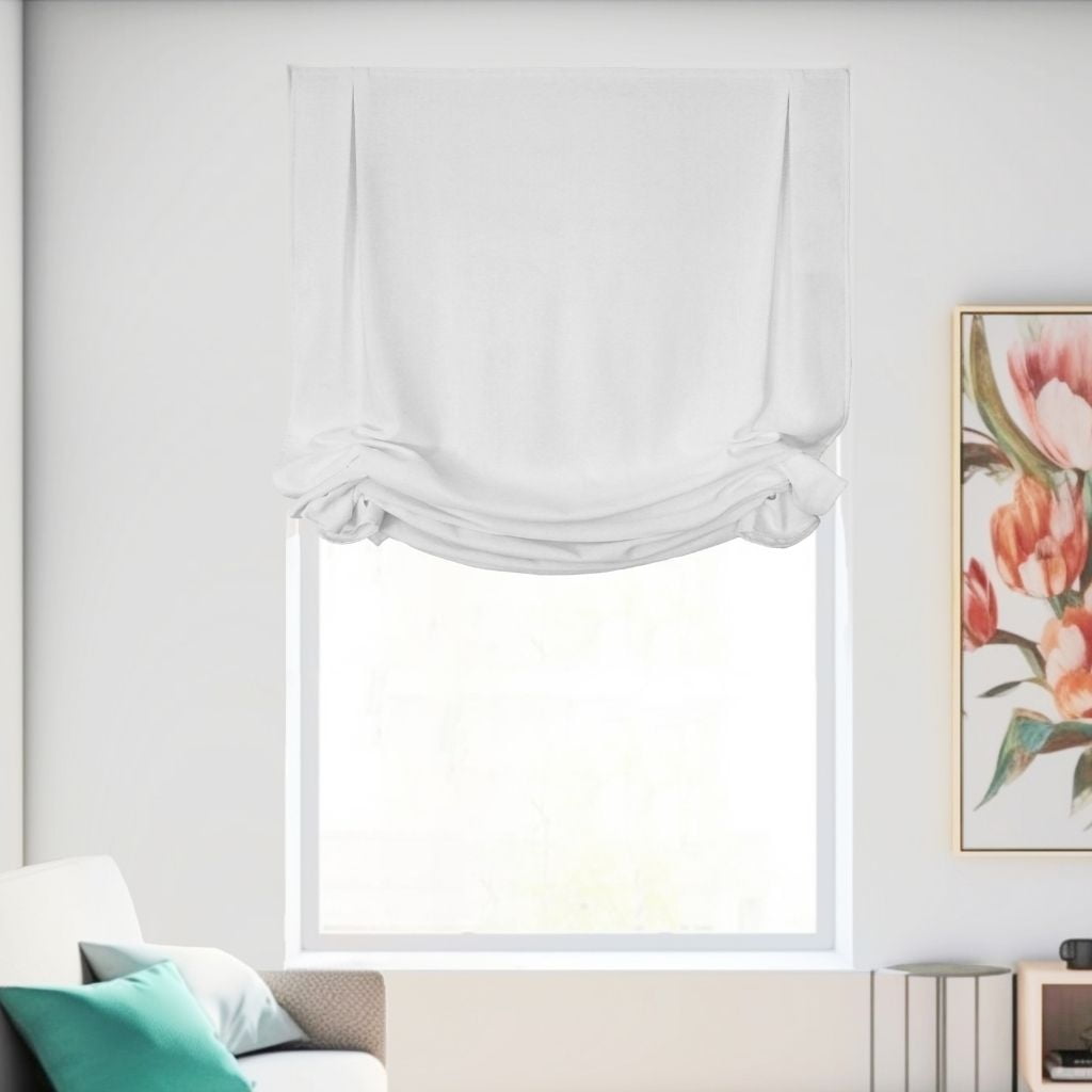 Chicology Cordless Roman Shades, White (Tulip), 31"W X 64"H