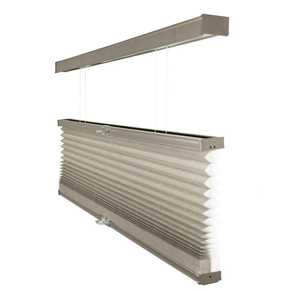 Chicology Cordless Top Down Bottom Up Light Filtering Cellular Shade, Khaki Grey 66.25"W x 48"H