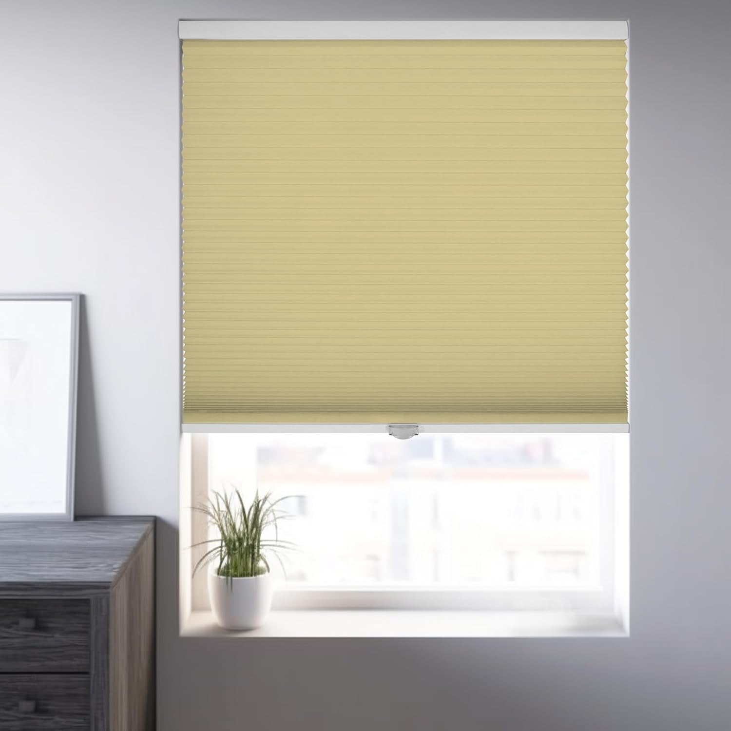 Chicology Cream Cordless Blackout Cellular Shades 65.75 in. W x 48 in. L