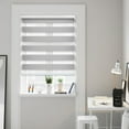 thumbnail image 1 of CHICOLOGY Blackout Zebra Roller Shades |55.25"W X 72"H| Dual Layer Light Filtering Blinds | Cordless Window Shades for Home & Office | Easy Install | Icy Grey, 1 of 4