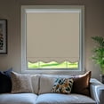 thumbnail image 1 of Chicology Textured Blackout Roller Shades with Fringe | Cordless Light Filtering Window Blinds |21.75"W X 64"H | Decorative Privacy Shades for Home & Office | Easy Install | Sand, 1 of 8