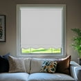 thumbnail image 1 of Chicology Textured Blackout Roller Shades with Fringe | Cordless Light Filtering Window Blinds |51"W X 64"H| Decorative Privacy Shades for Home & Office | Easy Install | White, 1 of 8