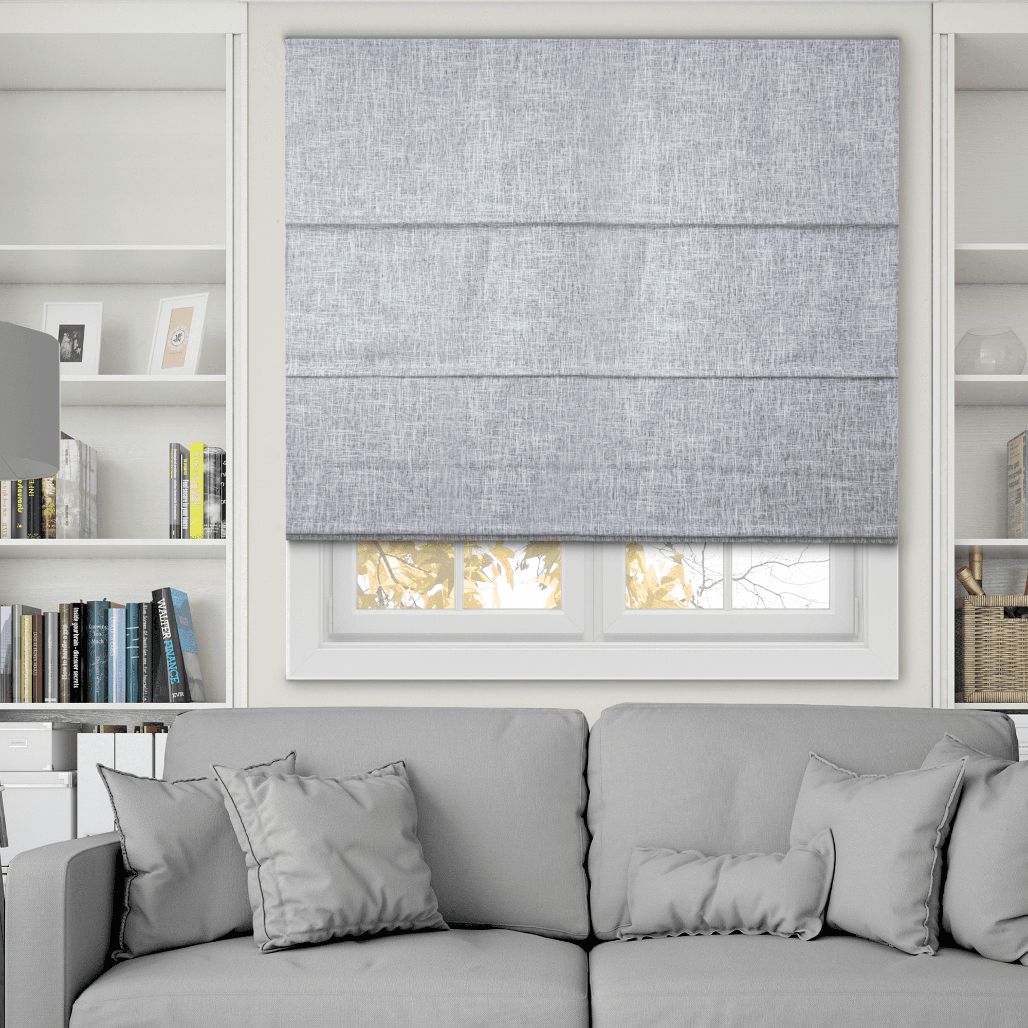 Chicology Cordless Roman Shade, Blackout, Lexington Gainsboro, 39"W X 72"H