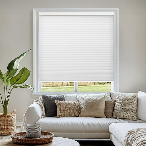 Chicology Light Filtering Cellular Shade, Morning Mist, 27.5"W x 72"H