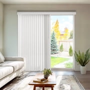 Chicology Oxford White Large Vertical Blinds, Light Filtering PVC Slats, 78W x 84H for Sliding Glass Doors & Living Rooms