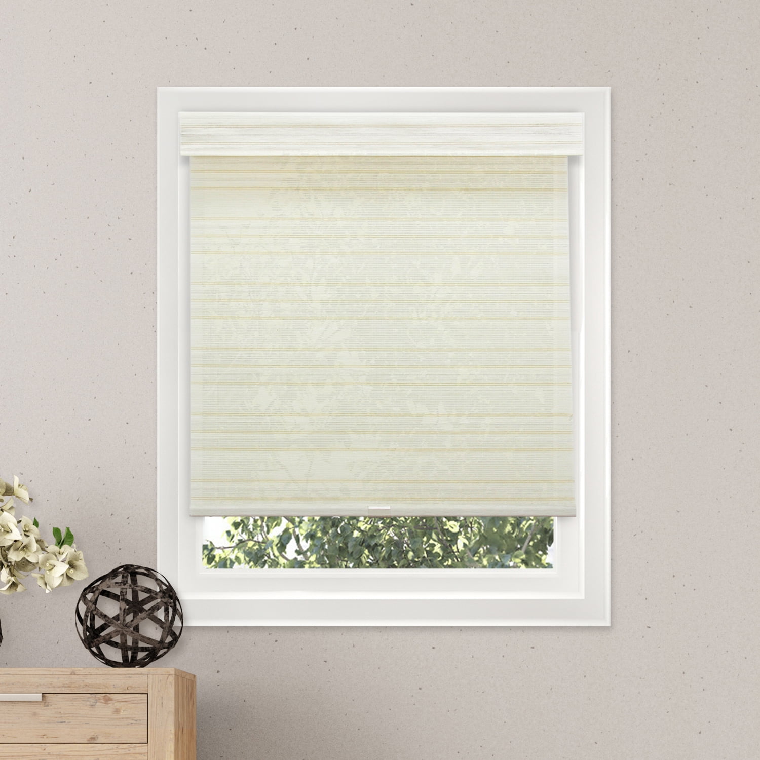 Chicology Privacy & Natural Woven Free-Stop Cordless Roller Shades