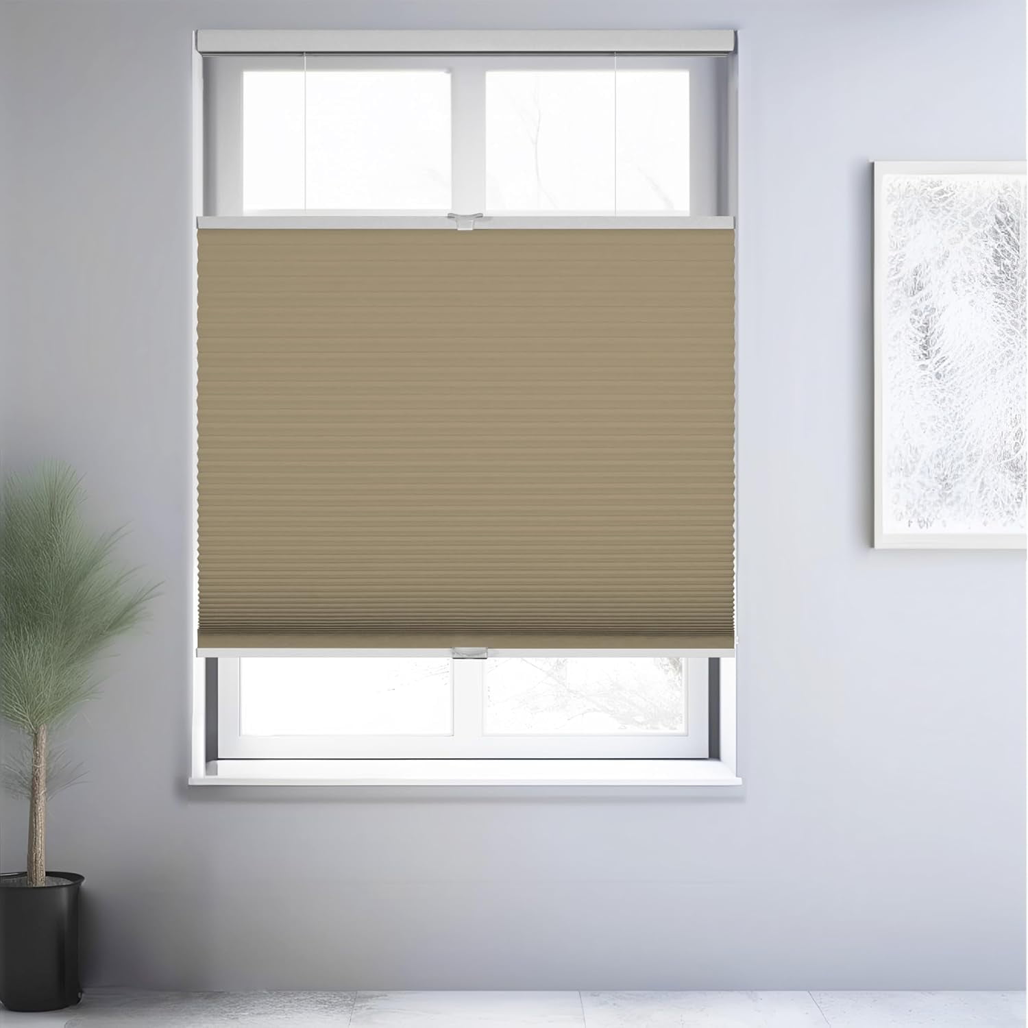 Chicology Sand Blackout Cordless Top Down Bottom Up Cellular Shades 26.25 in. W x 48 in. L
