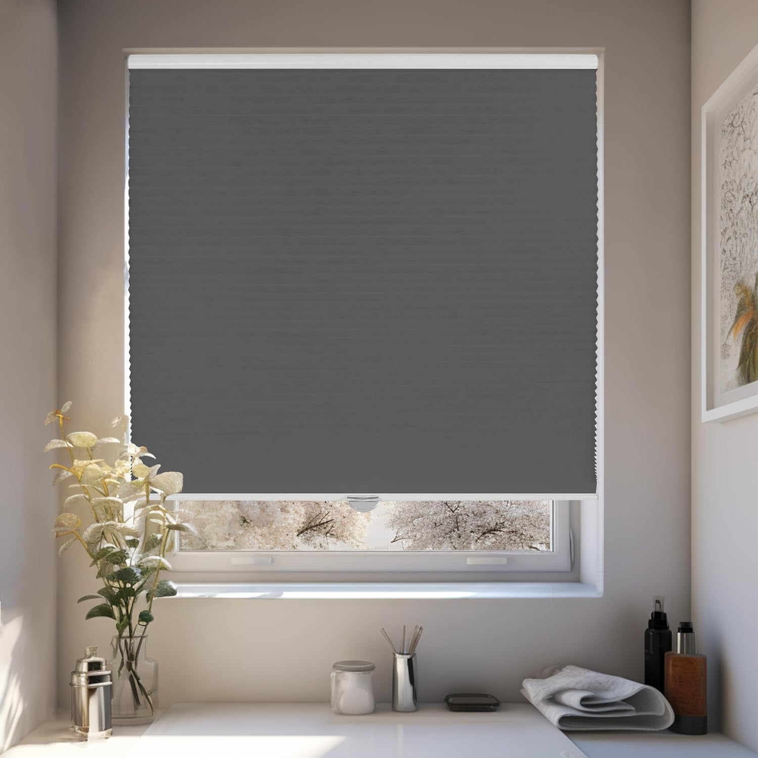 Chicology Steel Cordless Light Filtering Cellular Shades 51.25 in. W x 72 in. L