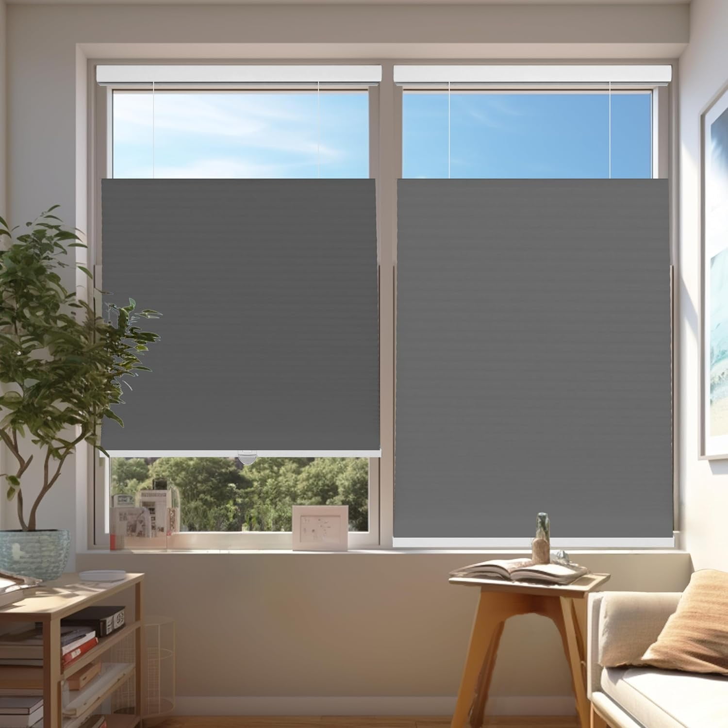 Chicology Steel Light Filtering Cordless Top Down Bottom Up Cellular Shades 47.25 in. W x 72 in. L