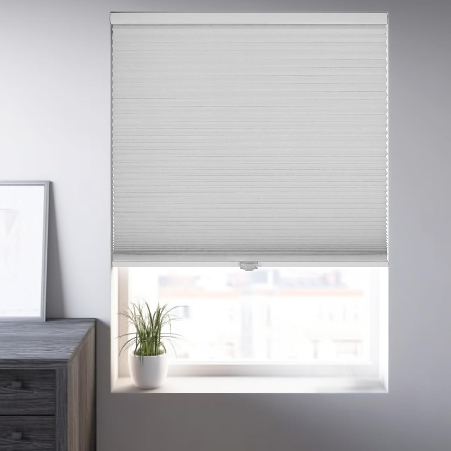 Chicology White Cordless Blackout Cellular Shades 37.75 in. W x 72 in. L