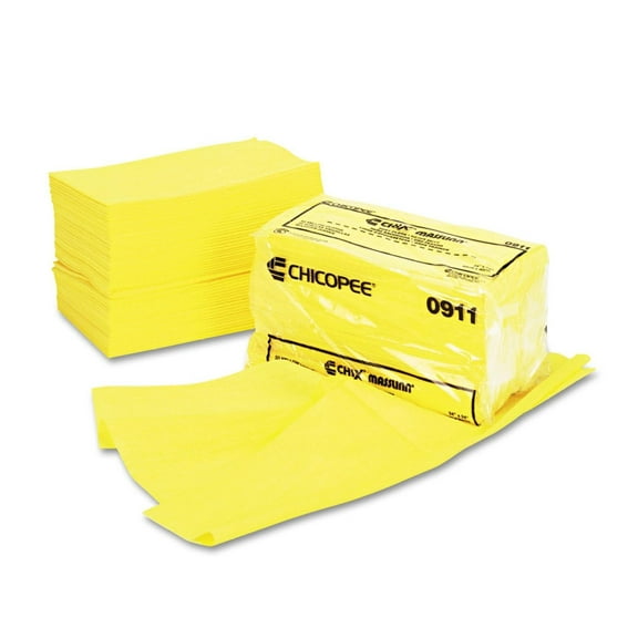 Chicopee 0911 Masslinn 24" x 24" Yellow Dusting Wiper Cloth for Furniture, Printers, Electronics, No Spray Needed (2 packs of 50)