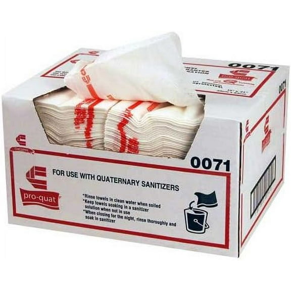 Chicopee Towel, Sanitizer Pro-Quat Medium-Heavy Duty White - 150 sheets per case.