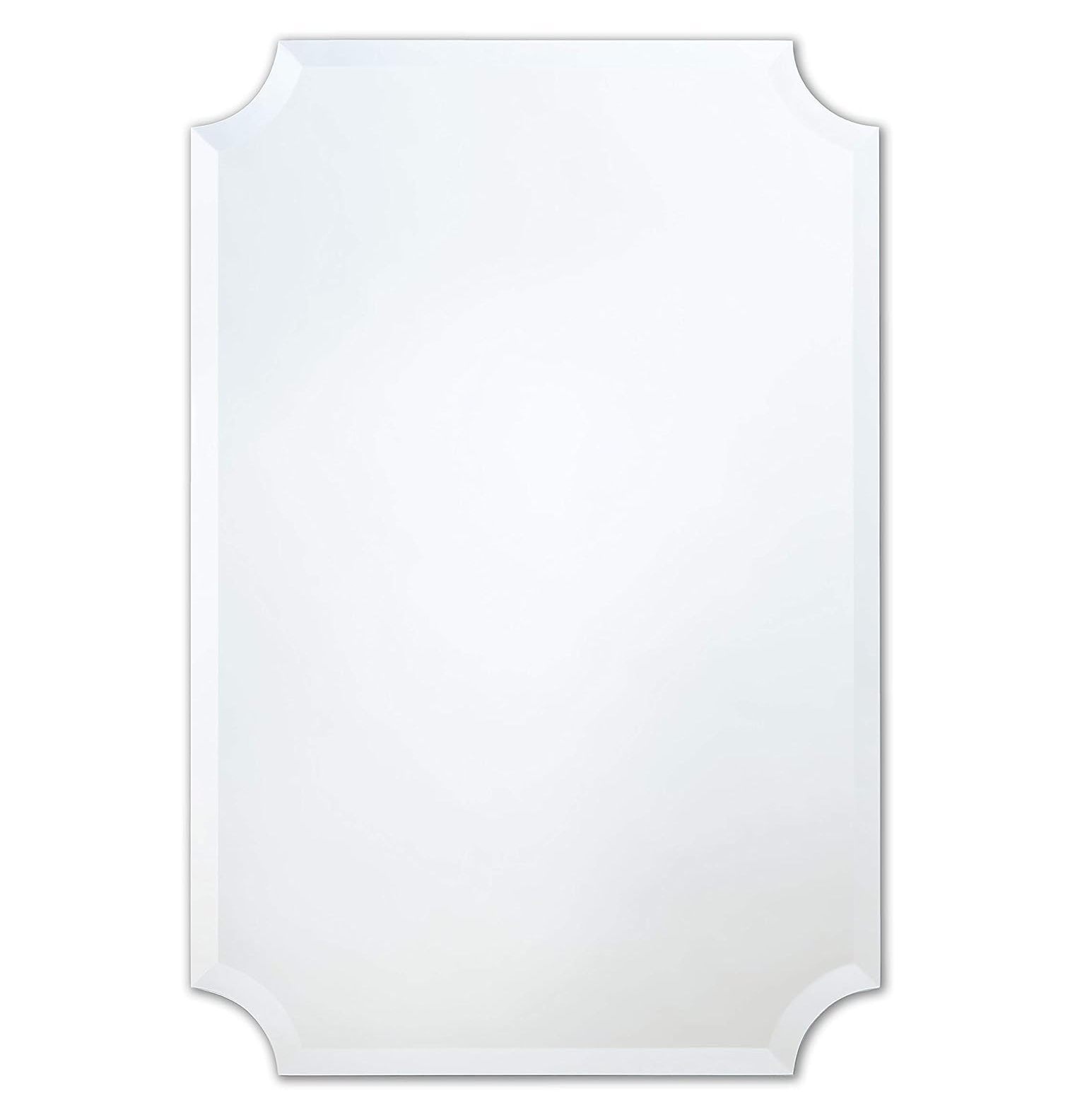 Chictail 24" x 36" Frameless Scalloped Rectangle Mirror 1" Beveled