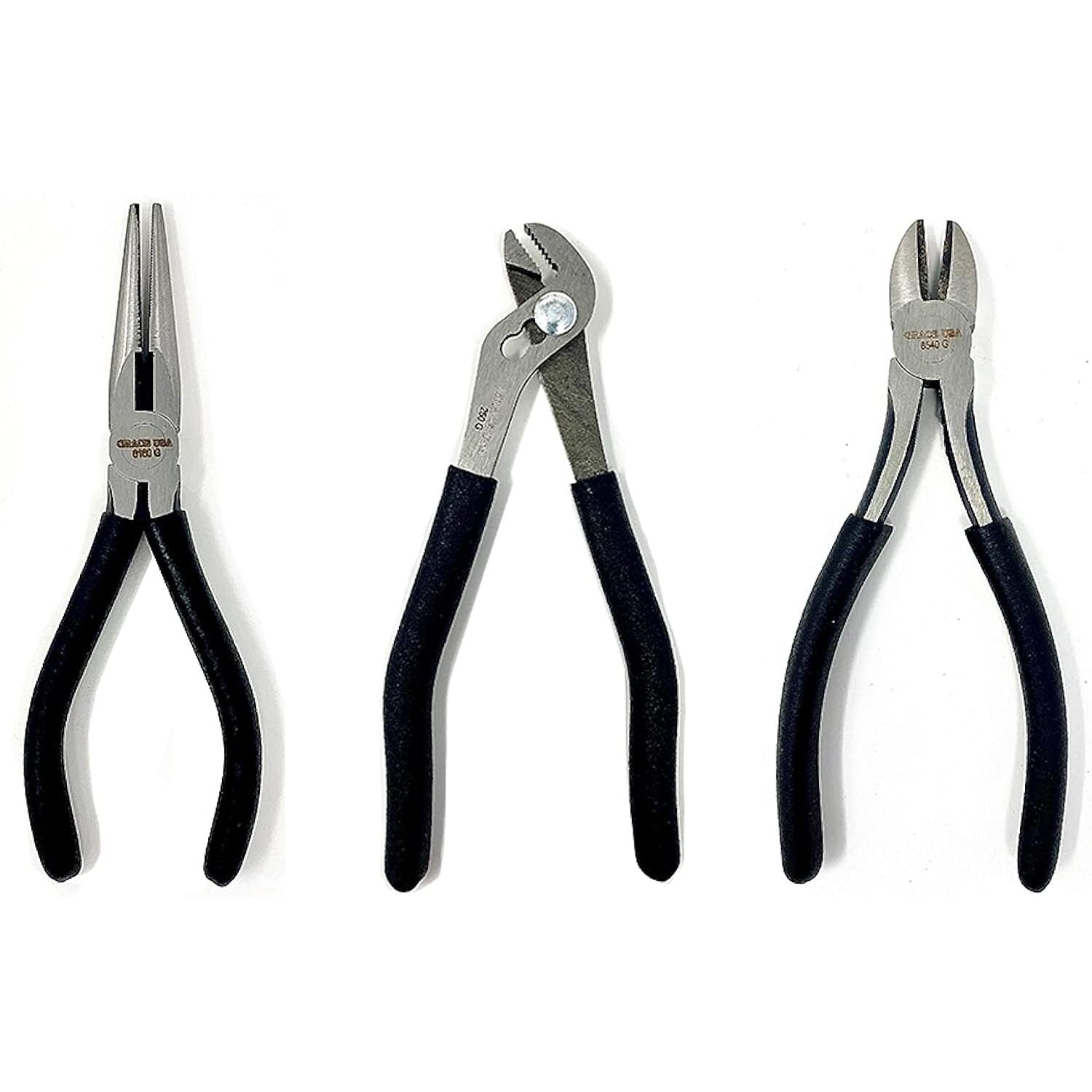 Chictail 3Piece Pliers Set, 6" Needle Nose Pliers, 5" Angle Nose Slip