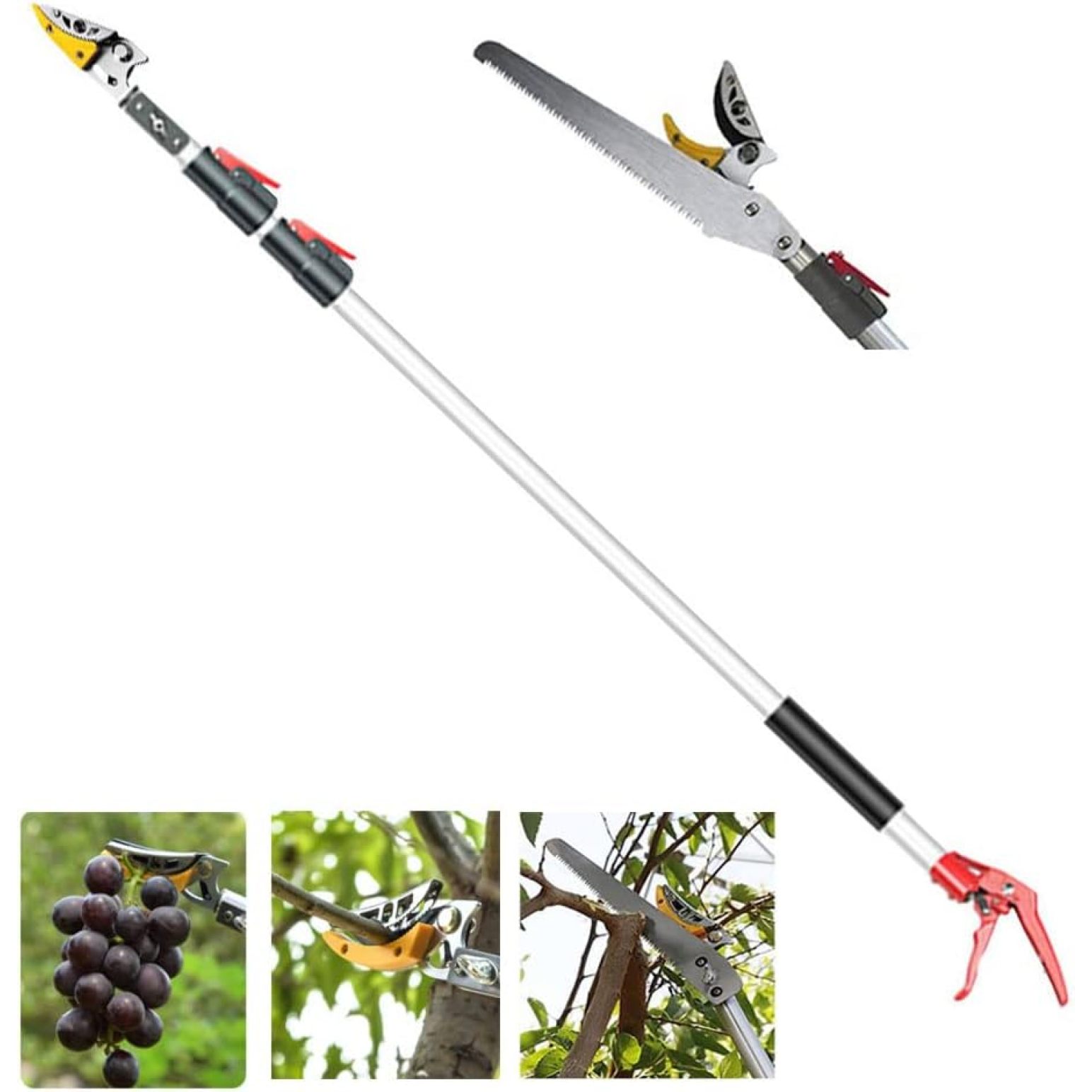 Chictail 4.610 ft Telescoping Pole Pruning Saw Looper Extendable Tree Pruning Stik Pruner,Tree