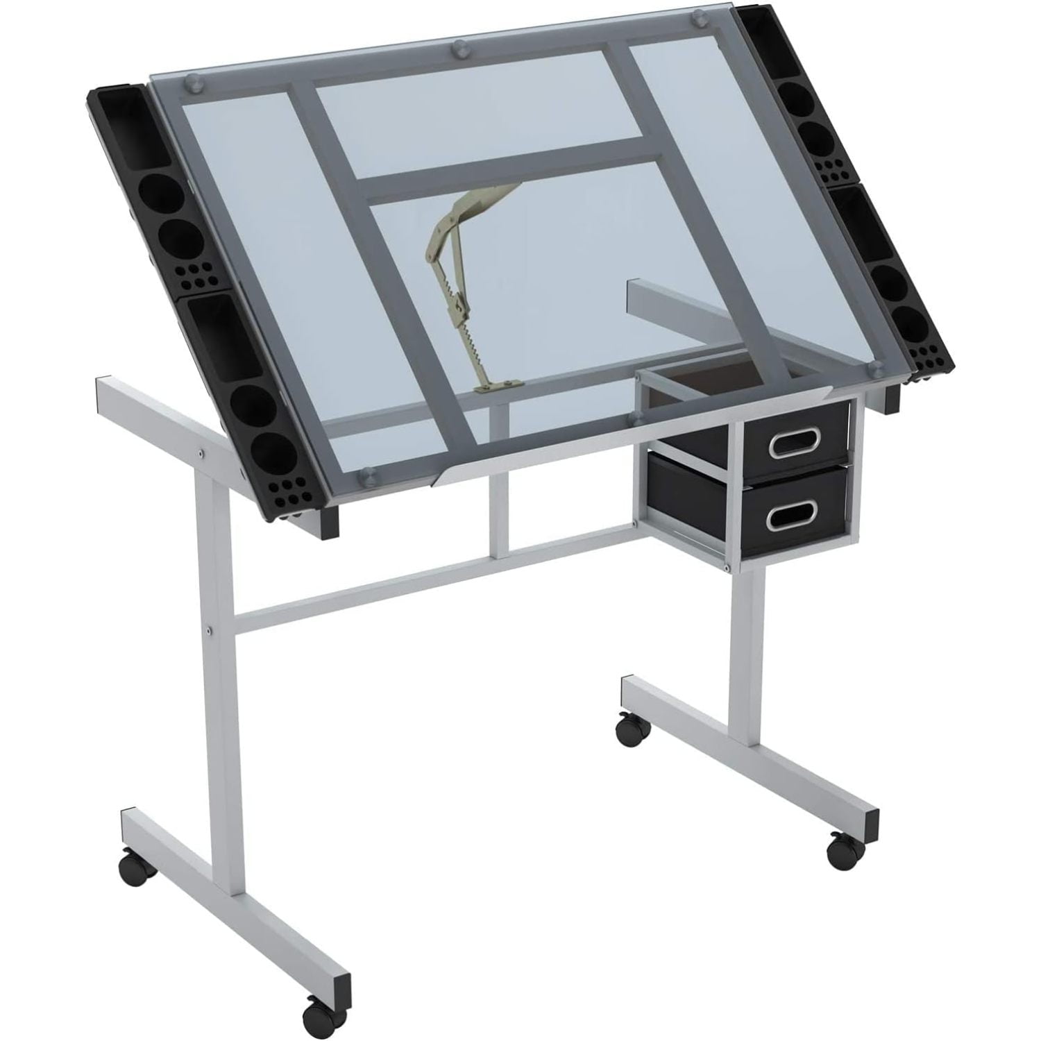 Chictail Adjustable Glass Drafting Table Drawing Desk Art Desk