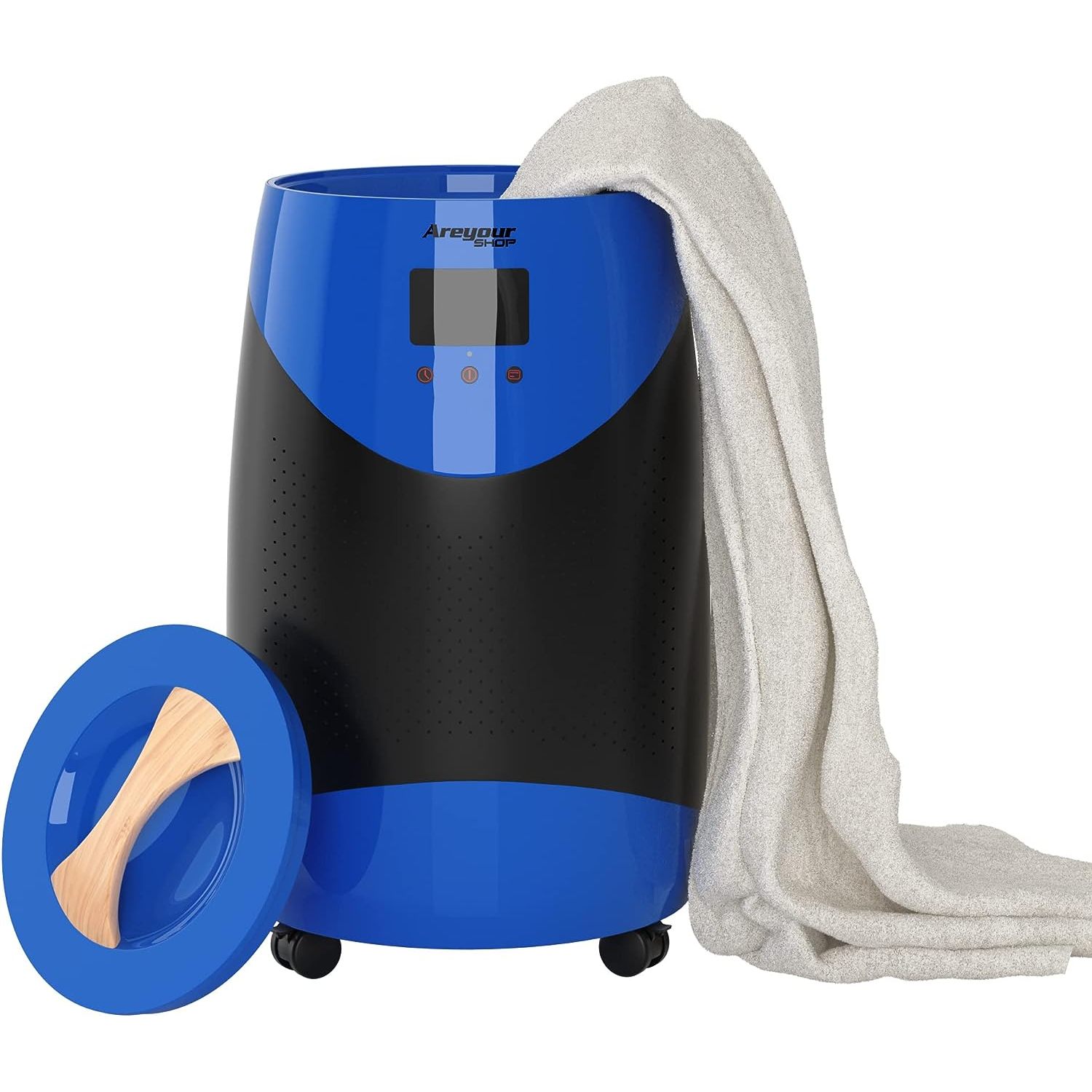 Chictail Black Towel Warmer 20L with Wheels, Towel Heater Hot Tub Towel Warmer Bucket Style