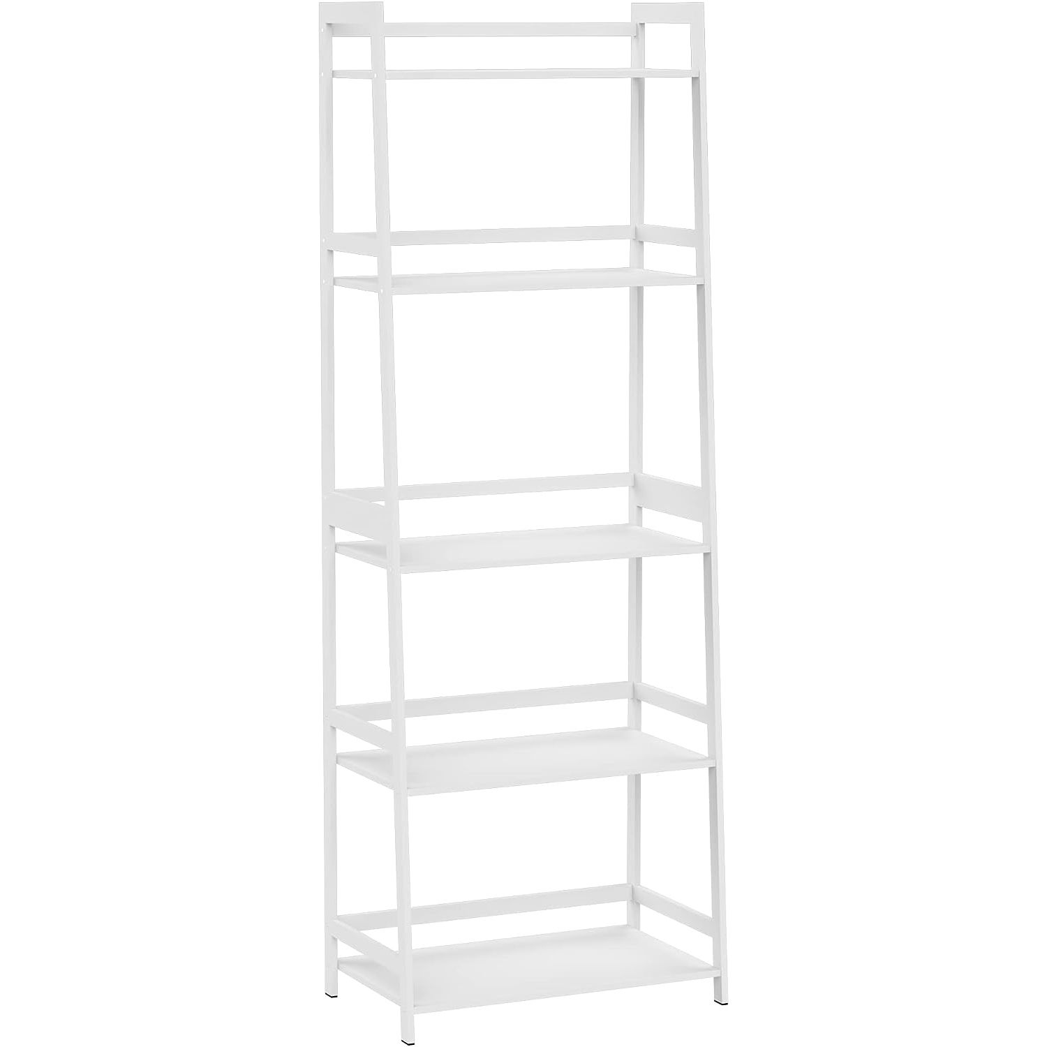 Chictail Bookshelf, White Book Shelf, Ladder Bookcase, 5 Tier Tall Book