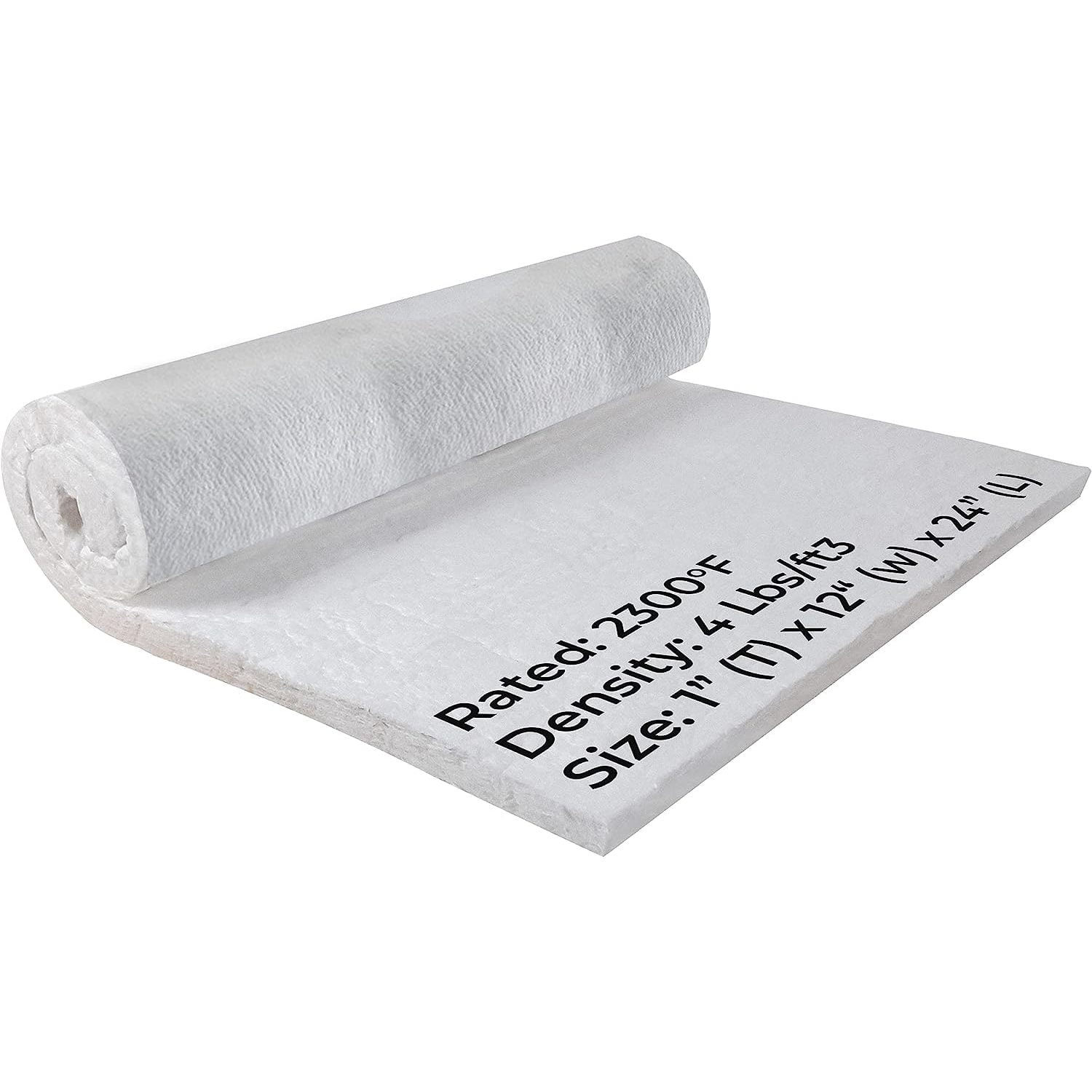 Chictail Ceramic Fiber Insulation Blanket, 4 Density 2300F, 1" x 12"x
