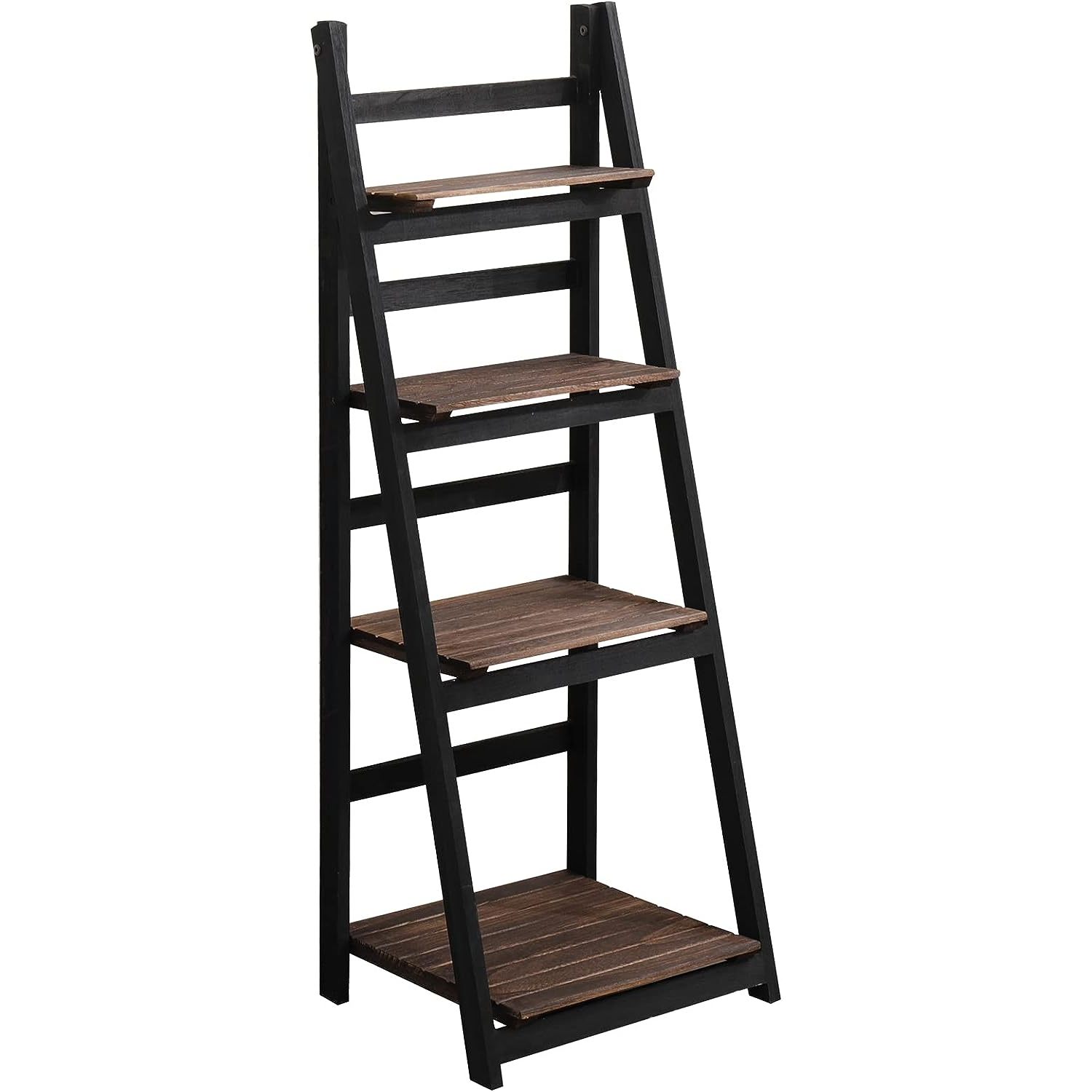 Chictail Foldable Ladder Shelf, Plant Stand, Indoor Plant Stand, Ladder Bookshelf, Wood Rustic