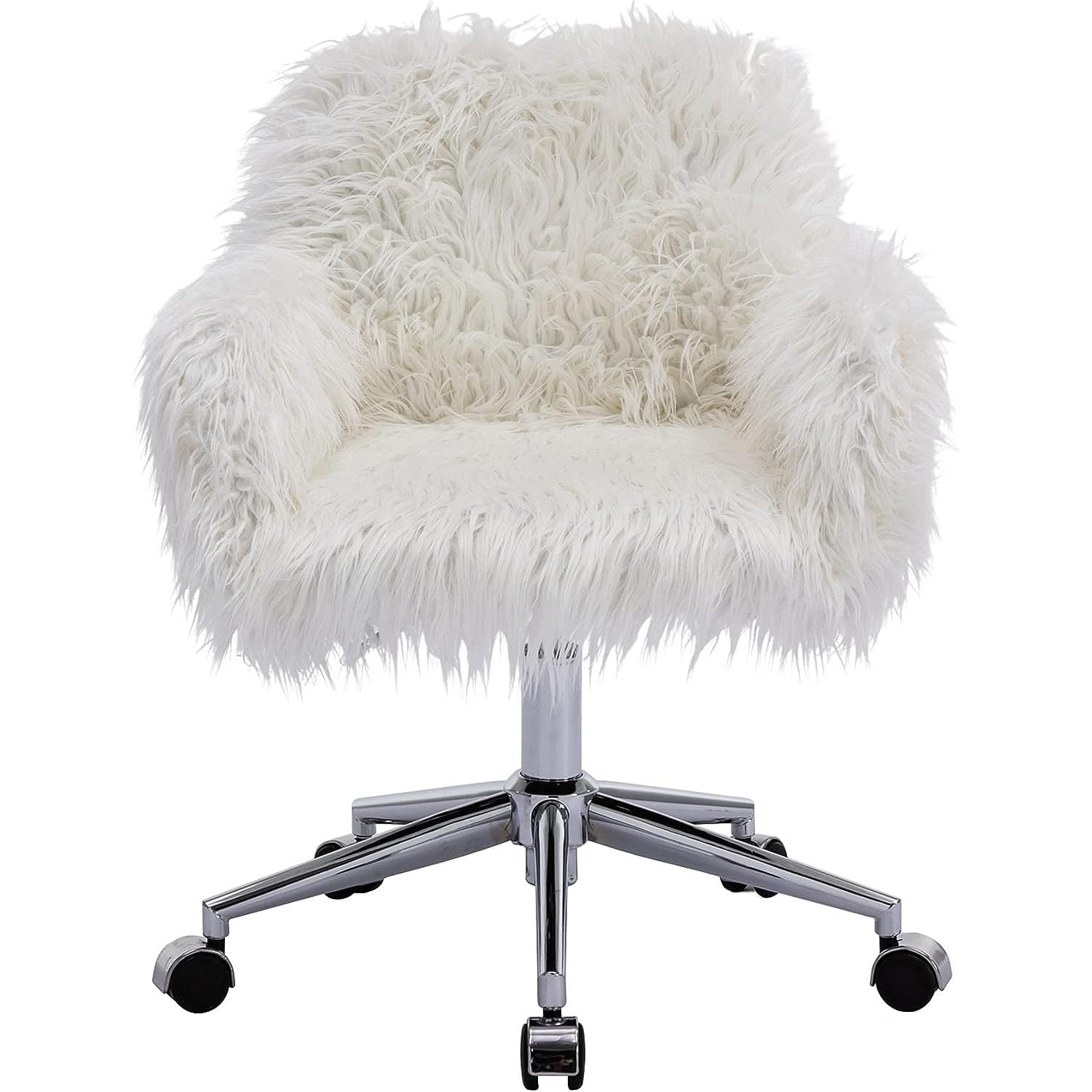 Chictail Fuzzy Desk Chair Fluffy Office Chair Faux Fur Desk Chair