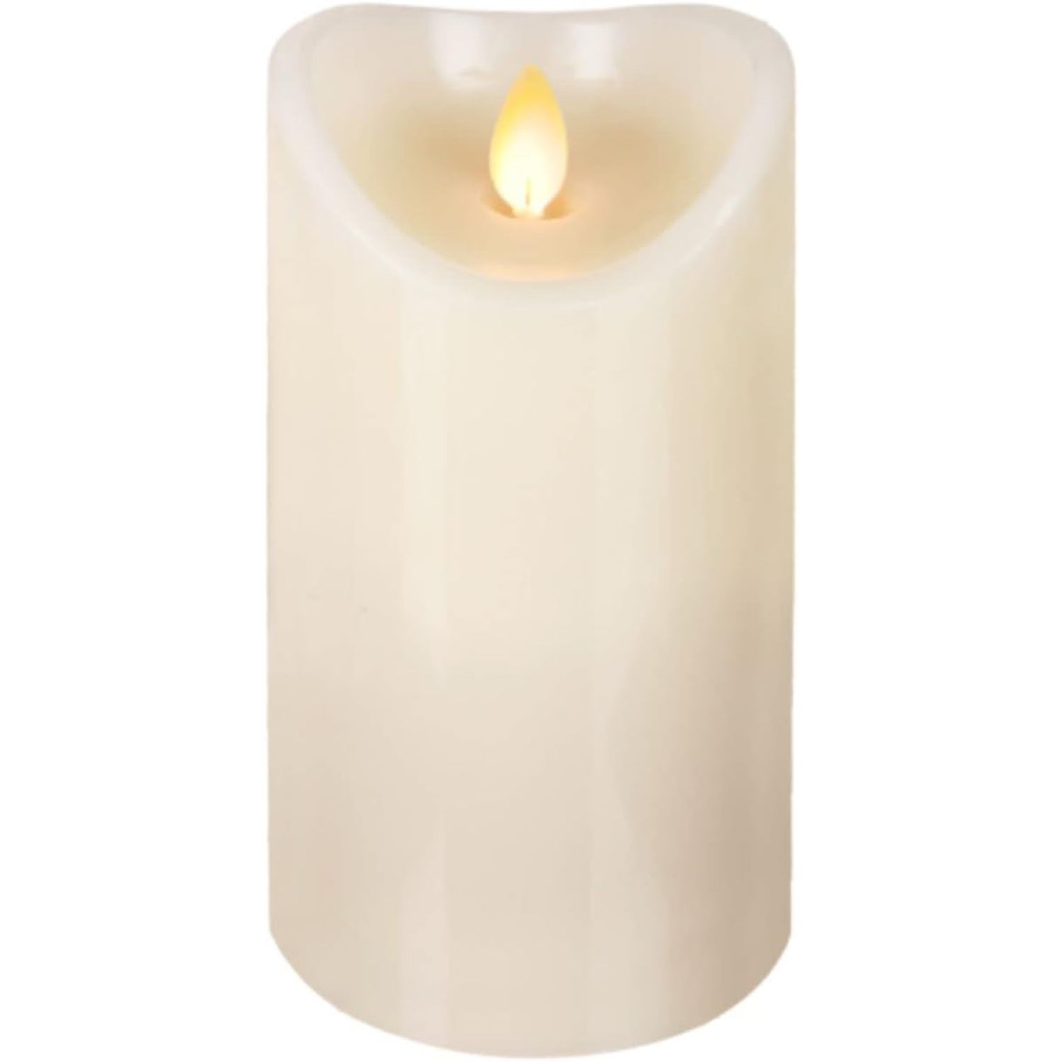 Chictail Home Décor LED Flameless Wax Pillar Candle Ivory with Built in