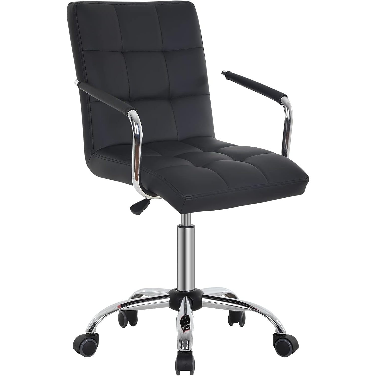 Chictail Home Desk Chair Midback Vanity Chair, PU Leather Makeup Chair