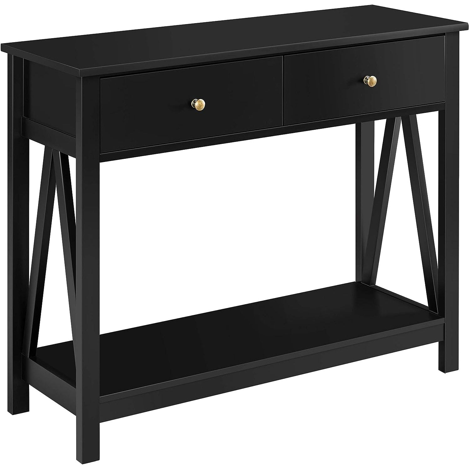 Chictail Modern Sofa/Couch Table, 2 Tier Console Table with 1 Drawer