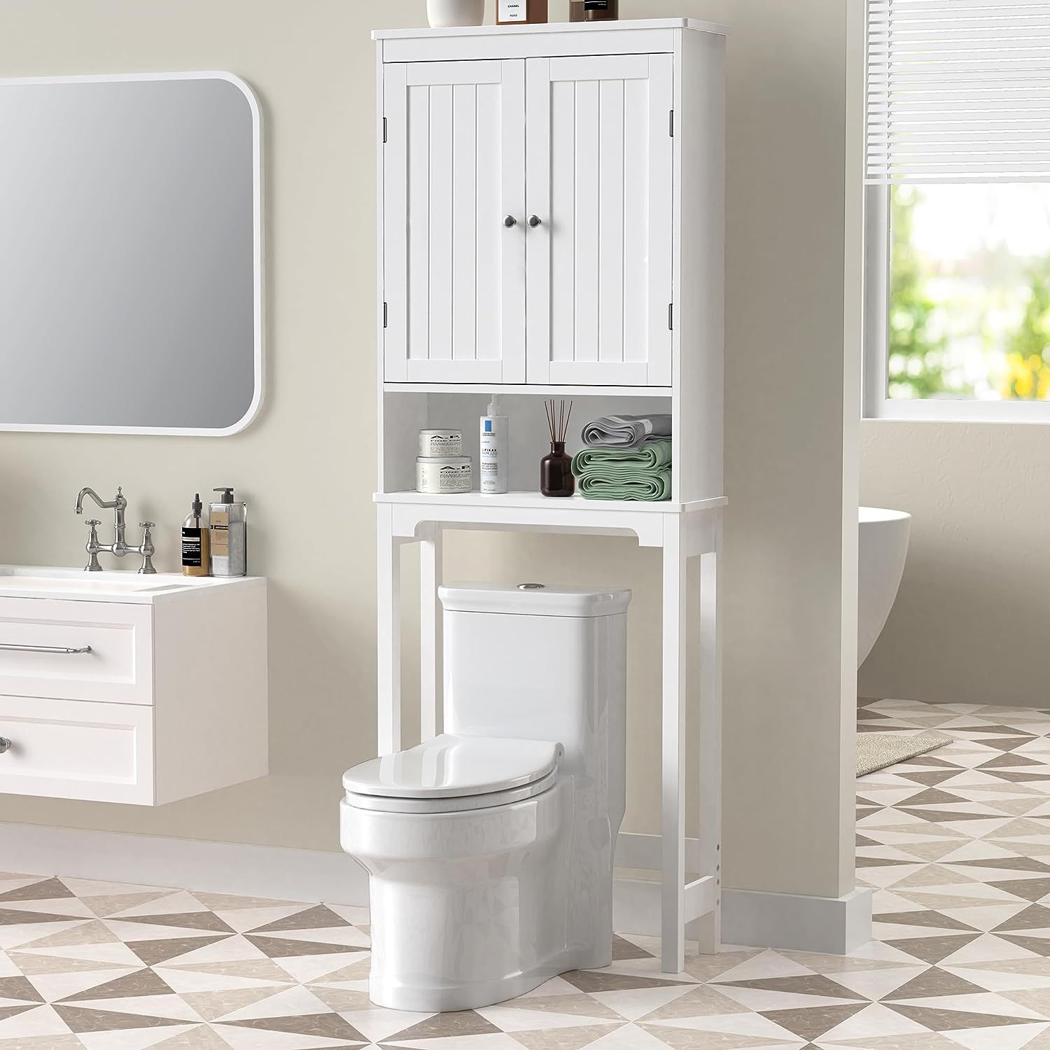 Chictail Over The Toilet Storage with Shelves and Doors, Above