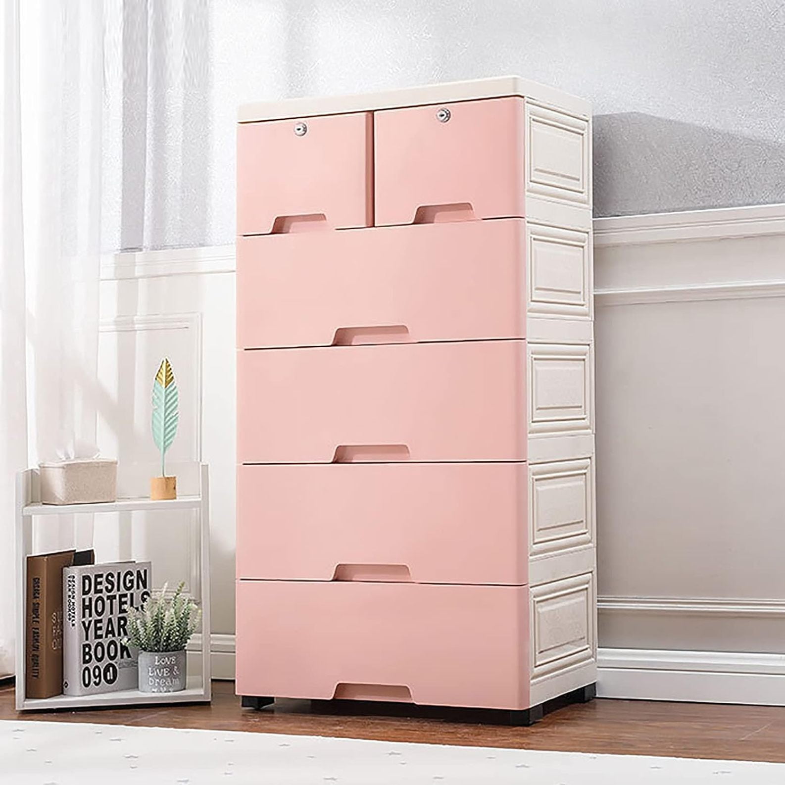Chictail Plastic Dresser with 6 Drawers, Large Clothes, Plastic Chest