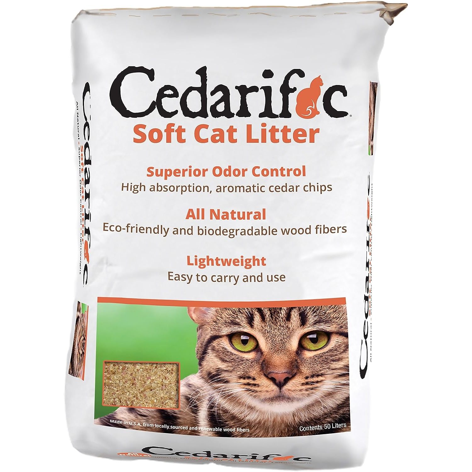 Chictail Products Cedarific Natural Cedar Chips Cat Litter, 50 Liter