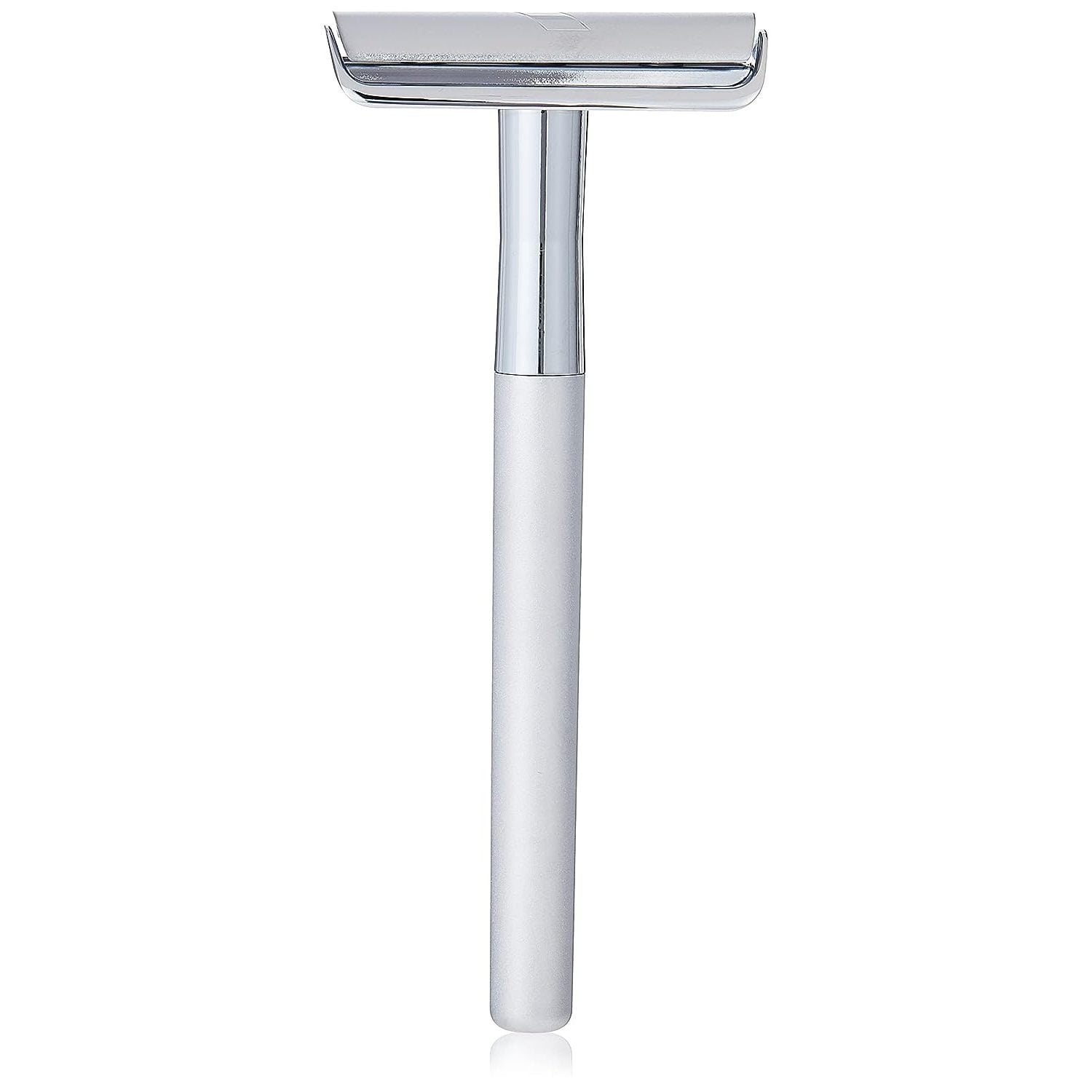 Chictail Safety Razor with Brass Weighted Handle and 10 Double Edge