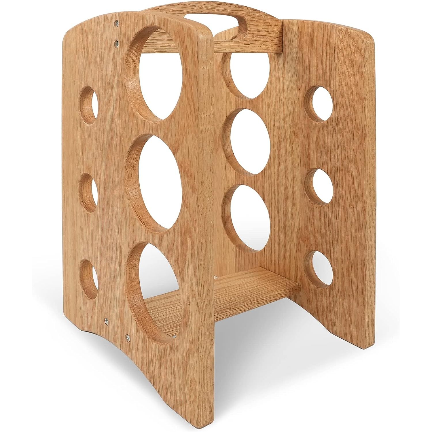 Chictail Wine Rack, Wine Racks Countertop, USA Grown Oak Wine Bottle