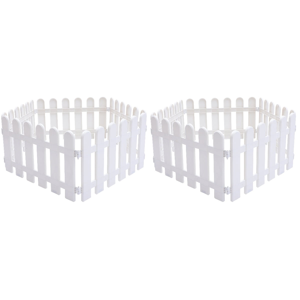 Chidian 10 Pcs Garden Picket Fence Plastic White Edgings Decorative Landscape Path Panels