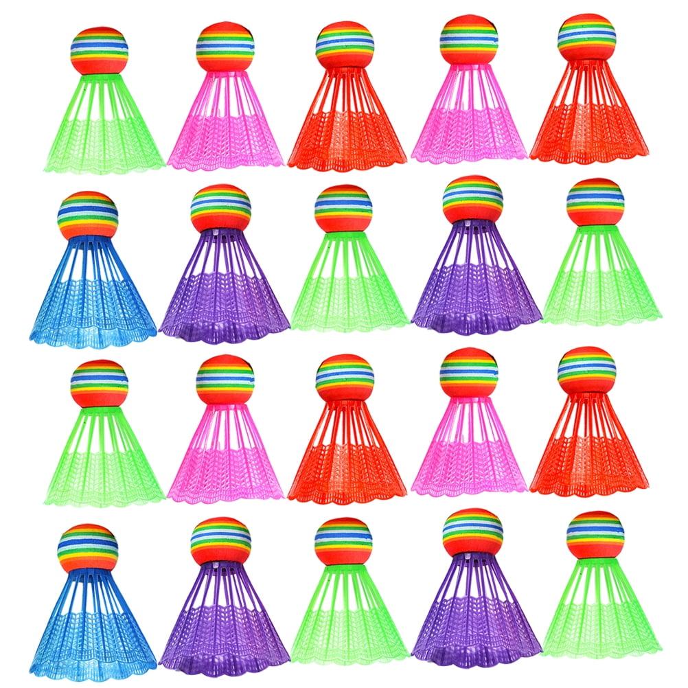 Chidian 20pcs Advanced Plastic Badminton Colored Shuttlecocks Rainbow Ball Sports Gadget Sports Accessories for Sports Outdoor (Mixed Color)