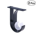 thumbnail image 1 of Chidian 2Pcs Aluminium Alloy Curtain Rod Pole Wall Brackets Hook Holder Single Rod for Bedroom Living Room (Black), 1 of 10