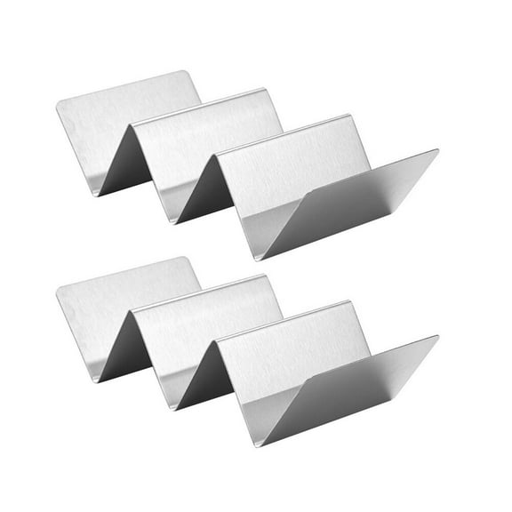 Chidian 2pcs Stainless Steel Taco Holder Set Taco Stand Rack Metal Mexican Taco Shells Serving Tray for Home Kitchen Silver