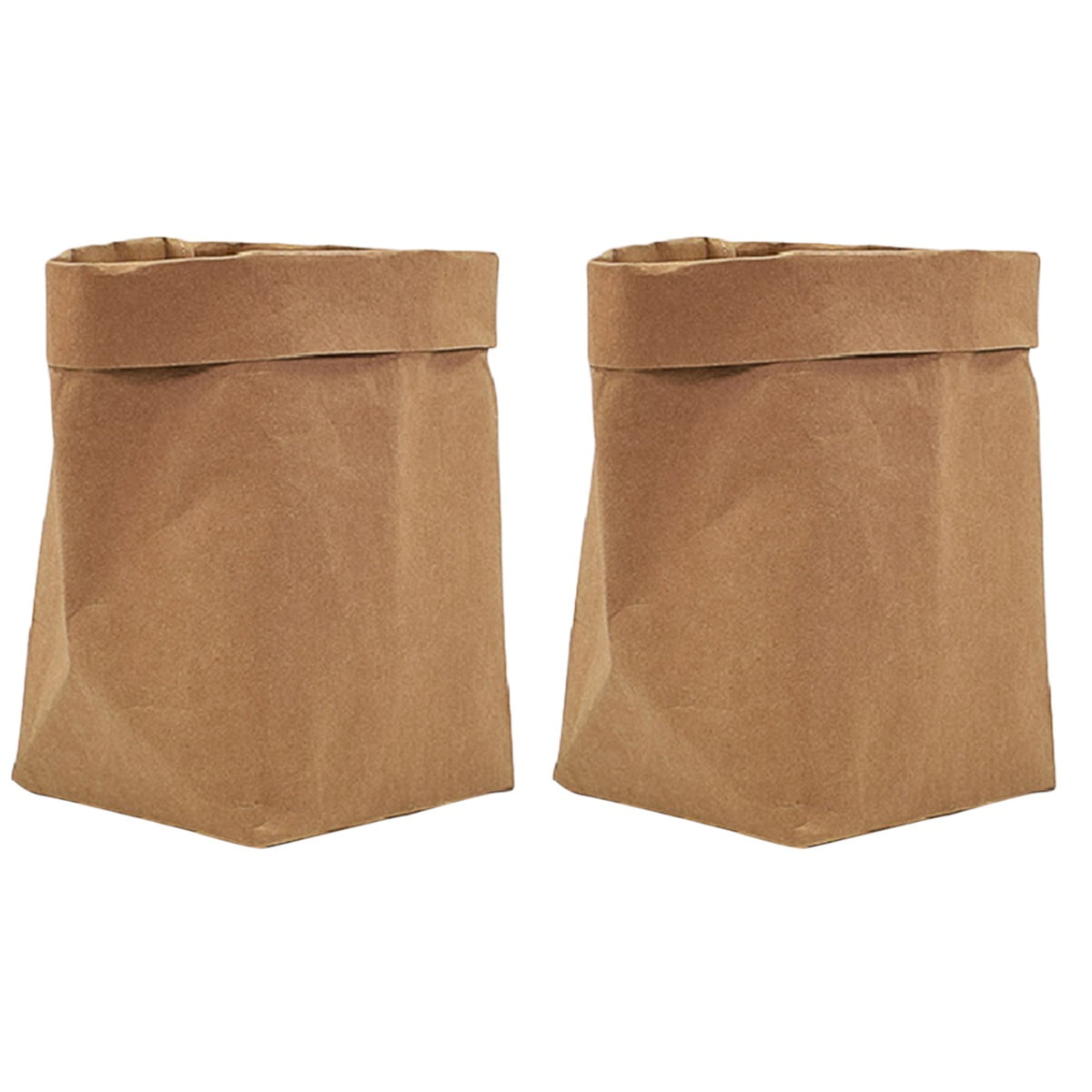 Chidian 2pcs Washable Kraft Paper Container Reusable Paper Bag ...