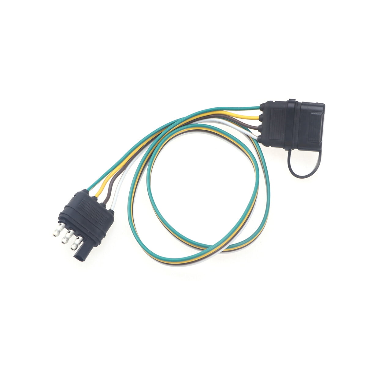 Chidian 4 Wire Flat Extension 4-Way Flat Connector Plug Socket for Trailer