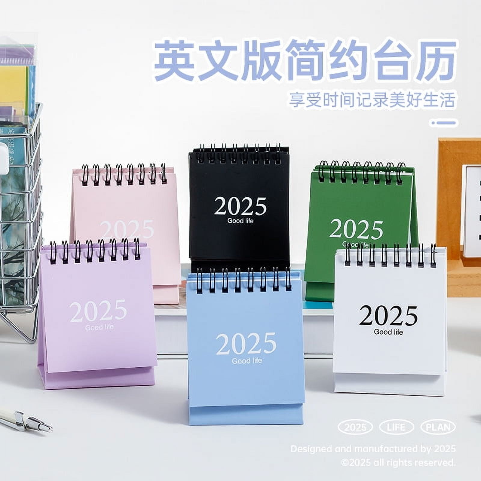 Chidian 4pcs Mini Desk Calendar Set Mini Simple Desk Calendar Mini Standing Desktop Calendar Mini Desk Stand Calendar Creative Desk Calendar