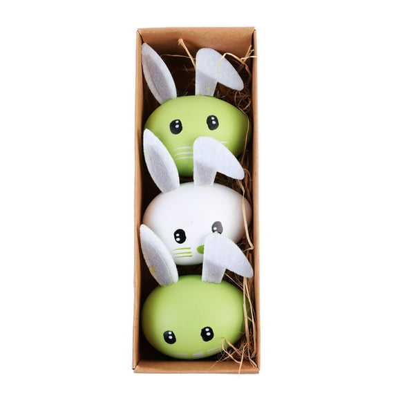 Chidian Bunny Rabbit Tabletop Ornaments Home Party Table Centerpieces Green and White