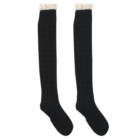 Chidian Thigh High Socks Over the Knee Socks Long Knee High Socks Lolita Socks for ( Black )