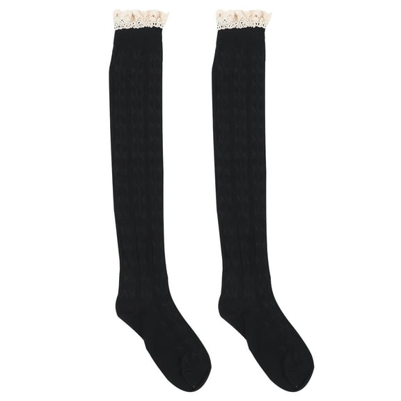 Chidian Thigh High Socks Over the Knee Socks Long Knee High Socks Lolita Socks for ( Black )