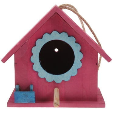 Chidian Wooden Bird House Hanging Birdhouse Bird Nest Decorative Hanging Bird Feeder