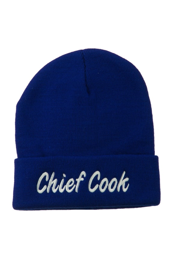 Chief Cook Embroidered Long Beanie - Royal OSFM