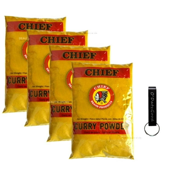 Chief Curry Powder 8 oz (230g) Pack of 4 Packaged w/ ODatzGood