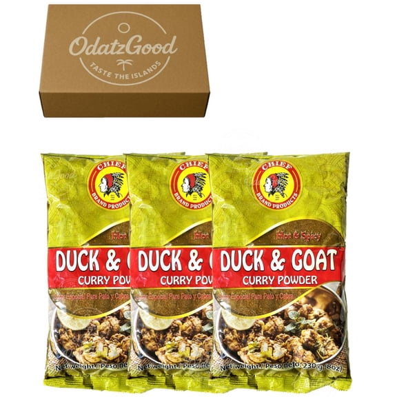 Chief Duck & Goat Curry 8oz (230g) 3-Pack Product of Trinidad & Tobago Curated & Packaged by ODatzGood
